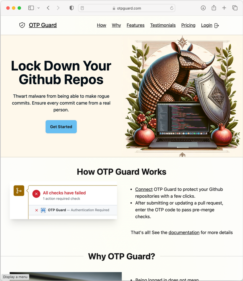 Screenshot of OTP Guard